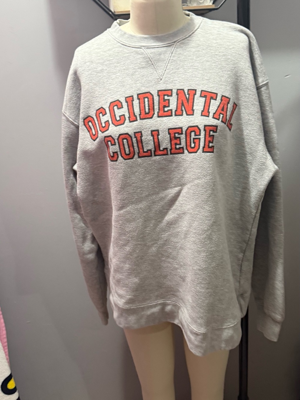 Gear For Sports BigCotton Grey Crewneck Sweatshirt with Blue Tag